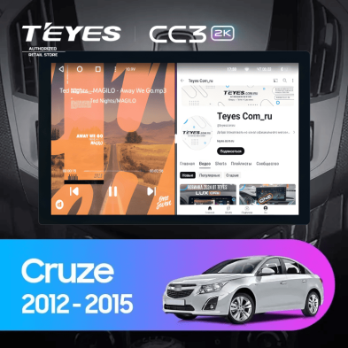 Штатная магнитола Teyes CC3 2K 6/128 Chevrolet Cruze J300 J308 (2012-2015) F3 (13")