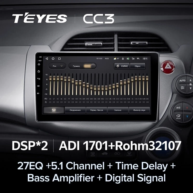 Штатная магнитола Teyes CC3 4/32 Honda Jazz 2 GG (2007-2014) Правый руль