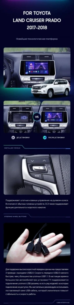 Штатная магнитола Teyes CC3 2K 6/128 Toyota Land Cruiser Prado 150 (2017-2021)