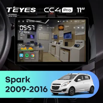 Штатная магнитола Teyes CC4 Pro 12/256 Chevrolet Spark M300 (2009-2016) F1 (11")