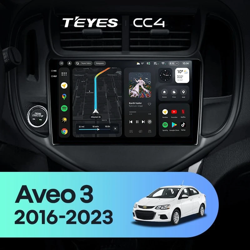 Штатная магнитола Teyes CC4 8/128 Chevrolet Aveo 3 (2016-2023)