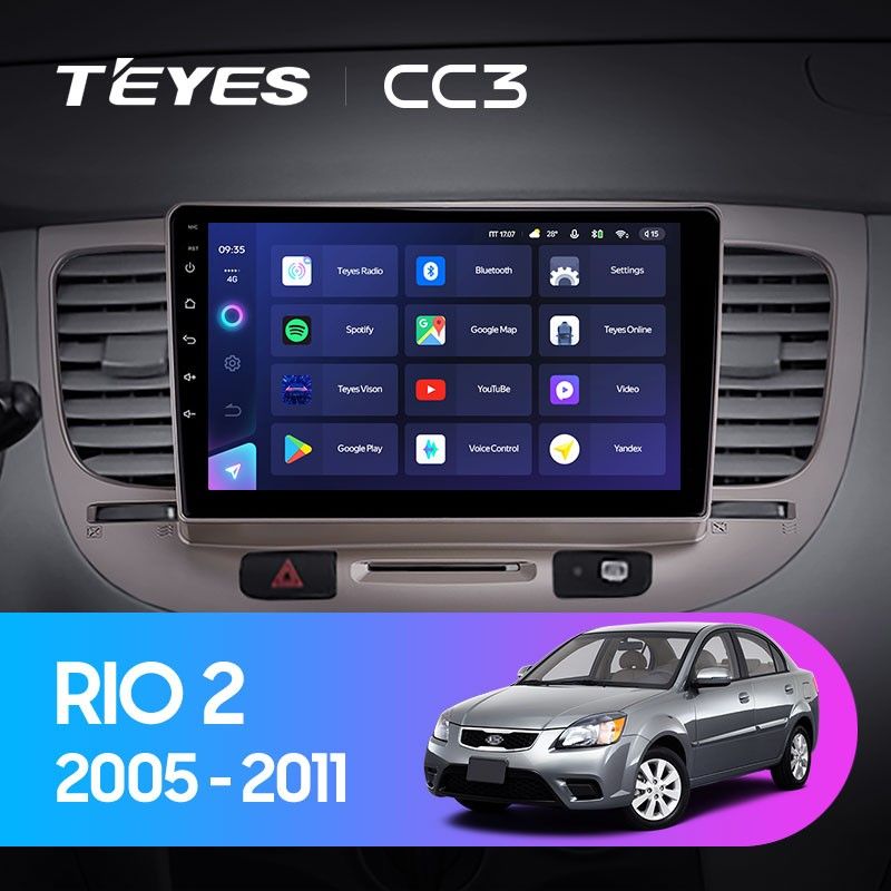 Штатная магнитола Teyes CC3 4/32 Kia Rio 2 (2005-2011) F1