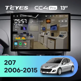 Штатная магнитола Teyes CC4 Pro 12/256 Peugeot 207 (2006-2015) (13")