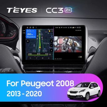 Штатная магнитола Teyes CC3 2K 360 6/128 Peugeot 2008 (2013-2020)