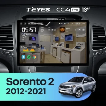 Штатная магнитола Teyes CC4 Pro 12/256 Kia Sorento 2 II XM (2012-2021) F1 (13")