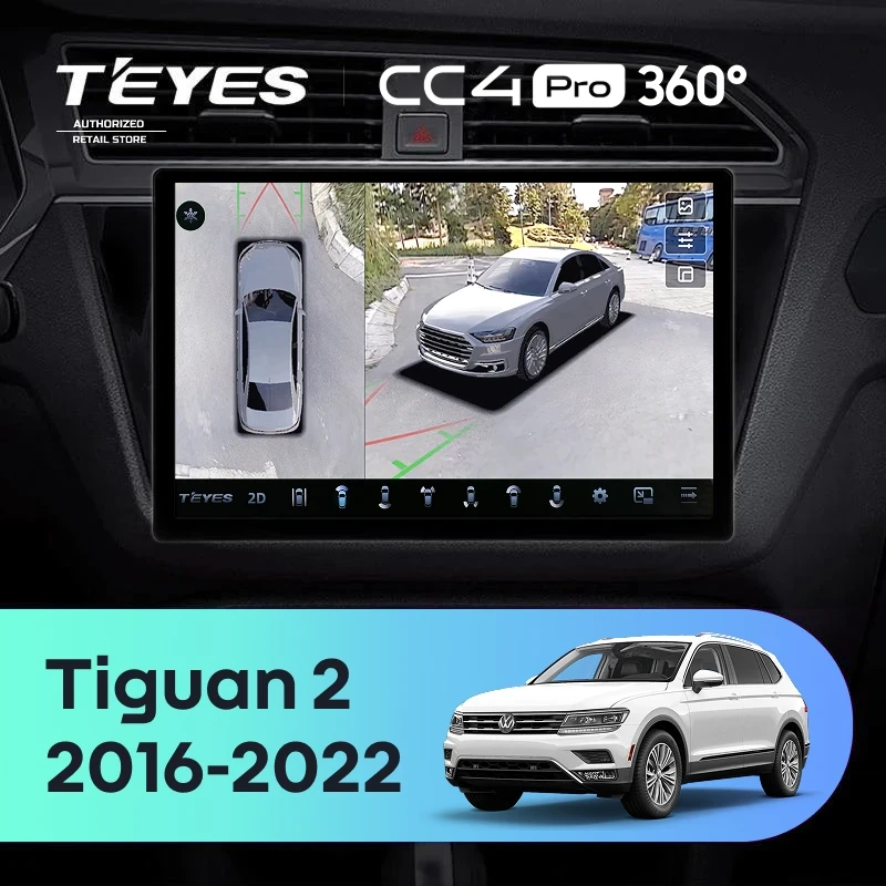 Штатная магнитола Teyes CC4 Pro 360 8/128 Volkswagen Tiguan 2 (2016-2022) Тип-A (13")
