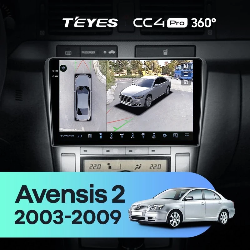 Штатная магнитола Teyes CC4 Pro 360 12/256 Toyota Avensis T250 (2003-2009)