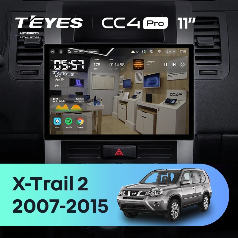 Штатная магнитола Teyes CC4 Pro 8/128 Nissan X-Trail T31 (2007-2015) (11")