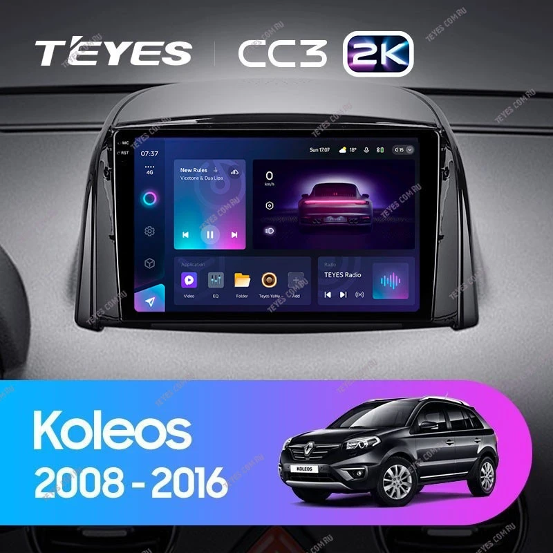 Штатная магнитола Teyes CC3 2K 360 6/128 Renault Koleos (2008-2016) Тип-A