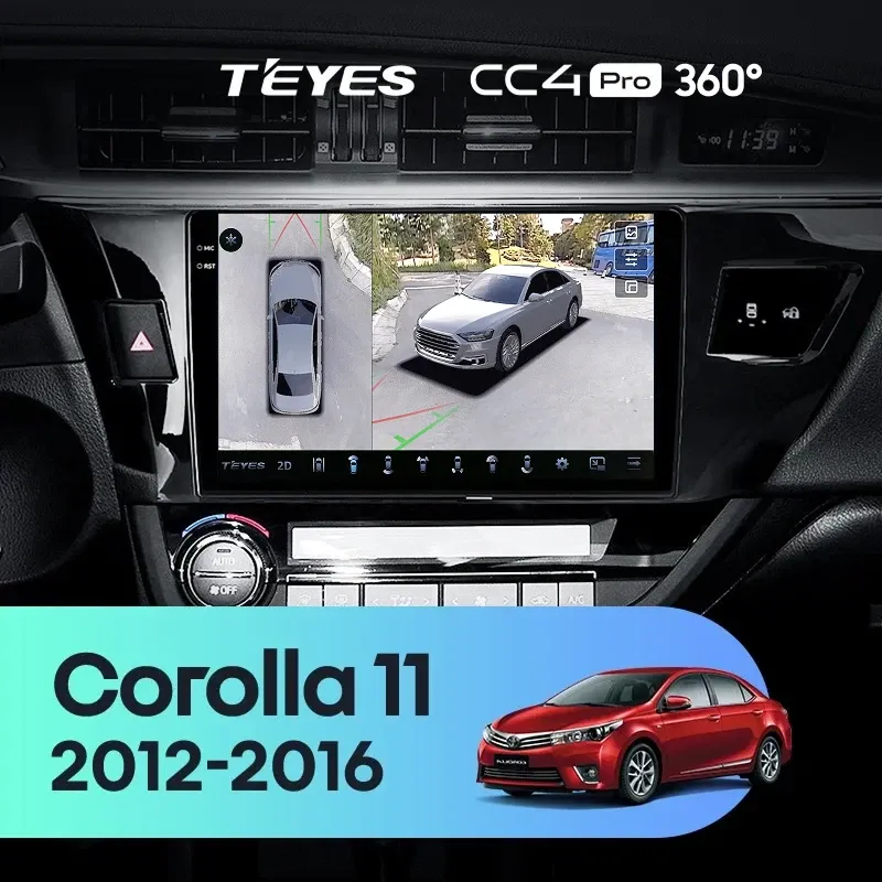 Штатная магнитола Teyes CC4 Pro 360 8/128 Toyota Corolla (2012-2016) Тип-A