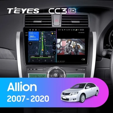 Штатная магнитола Teyes CC3 2K 4/32 Toyota Allion T260 (2007-2020) Правый руль