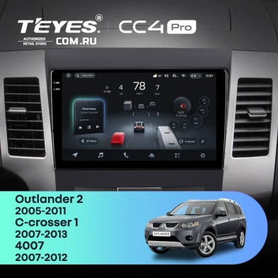 Штатная магнитола Teyes CC4 Pro 8/128 Citroen C-Crosser 1 (2007-2013) Декор Тип-B