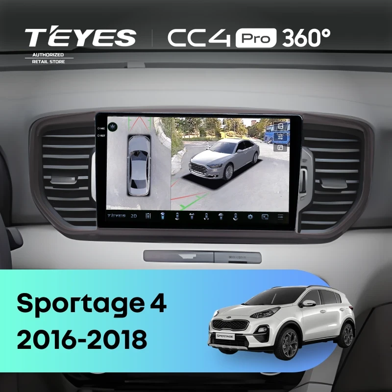 Штатная магнитола Teyes CC4 Pro 360 8/128 Kia Sportage 4 (2016-2018) Тип-B (черная)