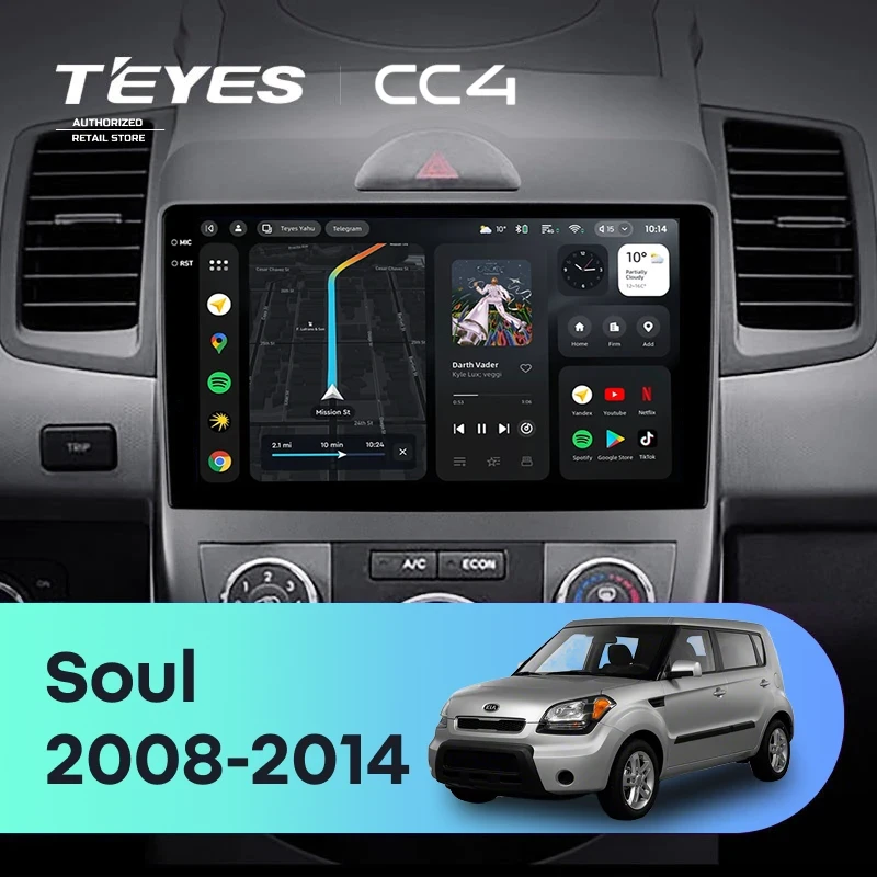 Штатная магнитола Teyes CC4 6/64 Kia Soul 1 (2008-2014)