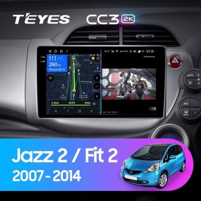 Штатная магнитола Teyes CC3 2K 6/128 Honda Fit GE GP GE (2007-2014) Правый руль