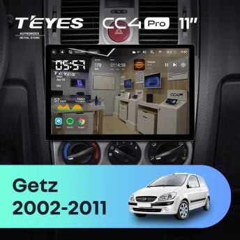 Штатная магнитола Teyes CC4 Pro 8/128 Hyundai Getz (2002-2011) F2 (11")
