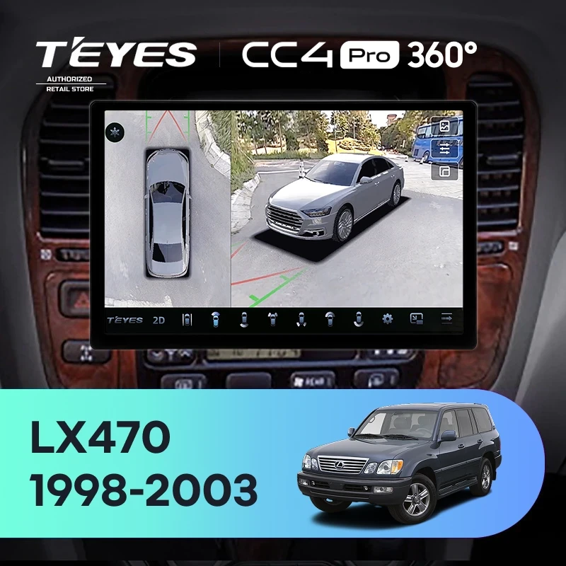 Штатная магнитола Teyes CC4 Pro 360 8/128 Lexus LX470 J100 (1998-2003) F2 (13")