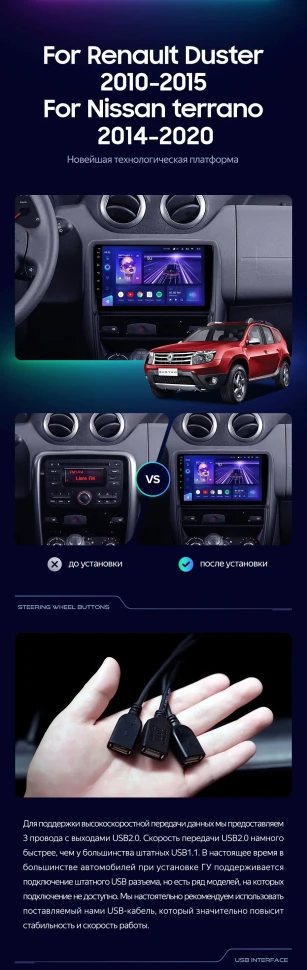 Штатная магнитола Teyes CC3 4/32 Renault Duster 1 (2010-2015)