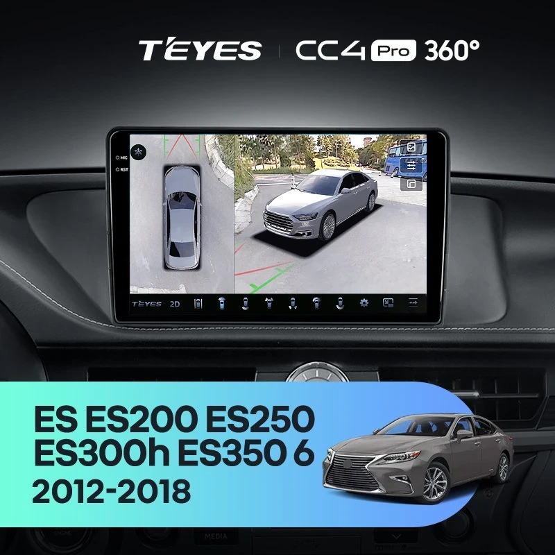 Штатная магнитола Teyes CC4 Pro 360 12/256 Lexus ES ES200 ES250 ES300h ES350 XV60 VI (2012-2018) Тип-A