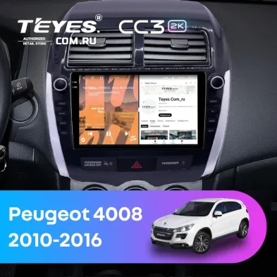 Штатная магнитола Teyes CC3 2K 4/64 Peugeot 4008 (2010-2016) Тип-A (9")