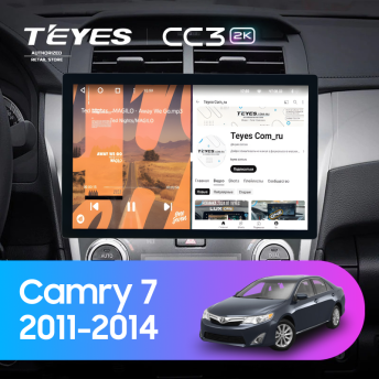 Штатная магнитола Teyes CC3 2K 4/32 Toyota Camry 7 XV 50 55 (2011-2014) (черно-серая) F1 (13")