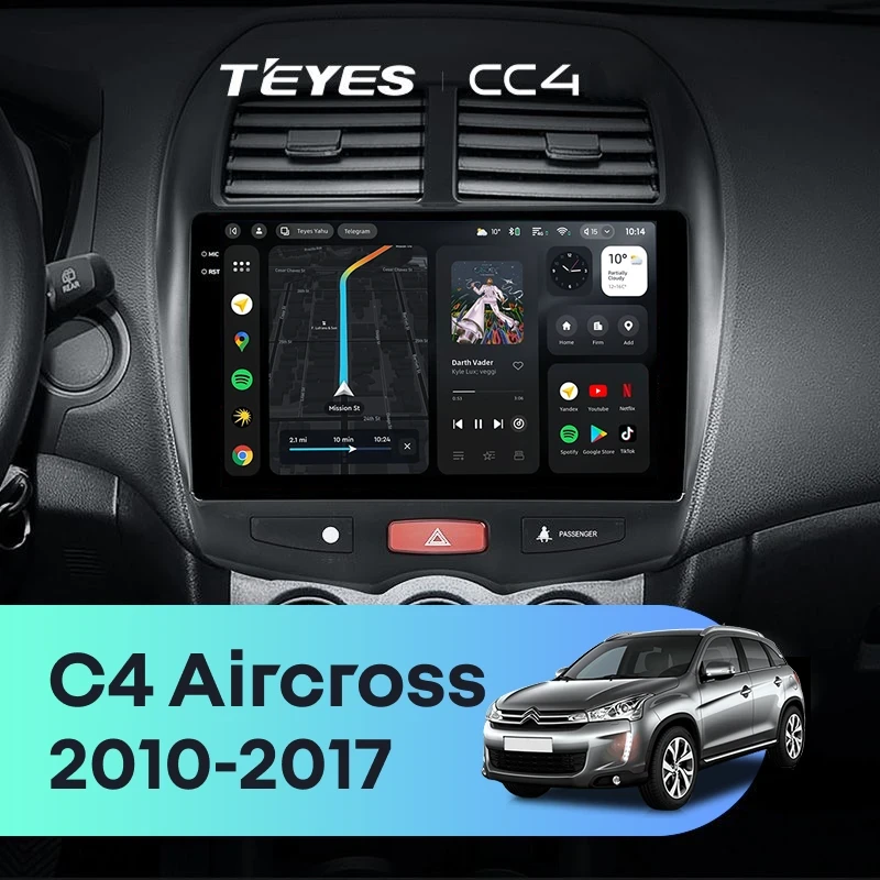 Штатная магнитола Teyes CC4 6/64 Citroen C4 Aircross (2010-2017) Тип-A