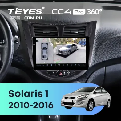 Штатная магнитола Teyes CC4 Pro 360 8/128 Hyundai Solaris 1 (2010-2016) F2 (черный глянец)