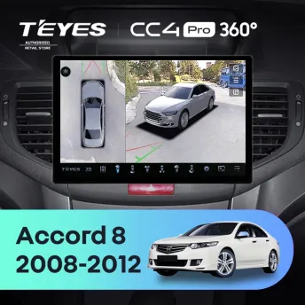 Штатная магнитола Teyes CC4 Pro 360 12/256 Honda Accord 8 (2008-2012) (13")