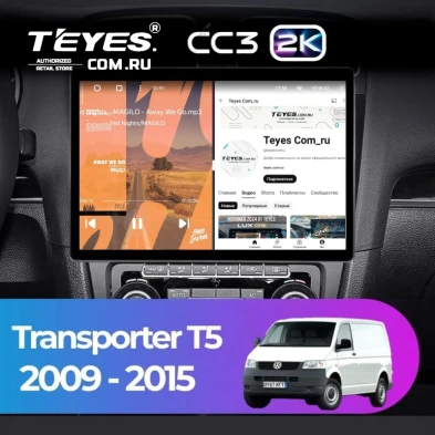 Штатная магнитола Teyes CC3 2K 6/128 Volkswagen Transporter (T5) (2009-2015) (13")