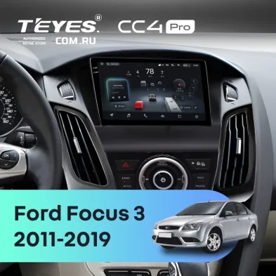 Штатная магнитола Teyes CC4 Pro 12/256 Ford Focus 3 (2011-2019) (черная) F3