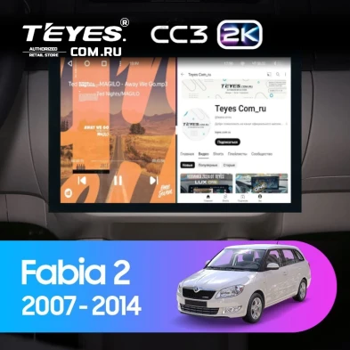 Штатная магнитола Teyes CC3 2K 4/64 Skoda Fabia 2 (2007-2014) (13")