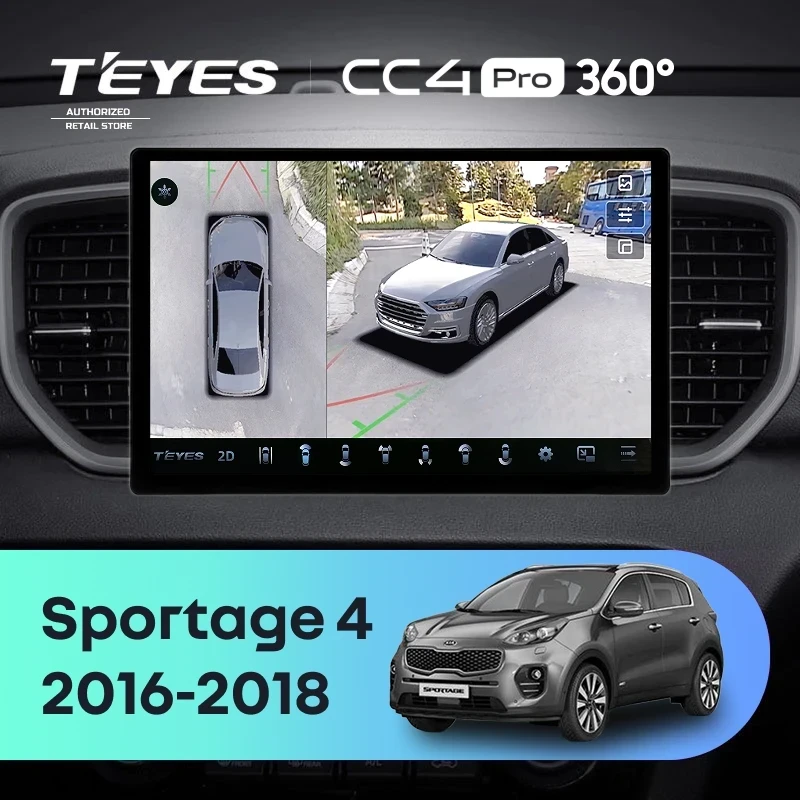 Штатная магнитола Teyes CC4 Pro 360 8/128 Kia Sportage 4 QL (2016-2018) Тип-B (13")