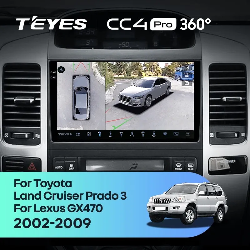 Штатная магнитола Teyes CC4 Pro 360 12/256 Lexus GX470 (2002-2009) F3