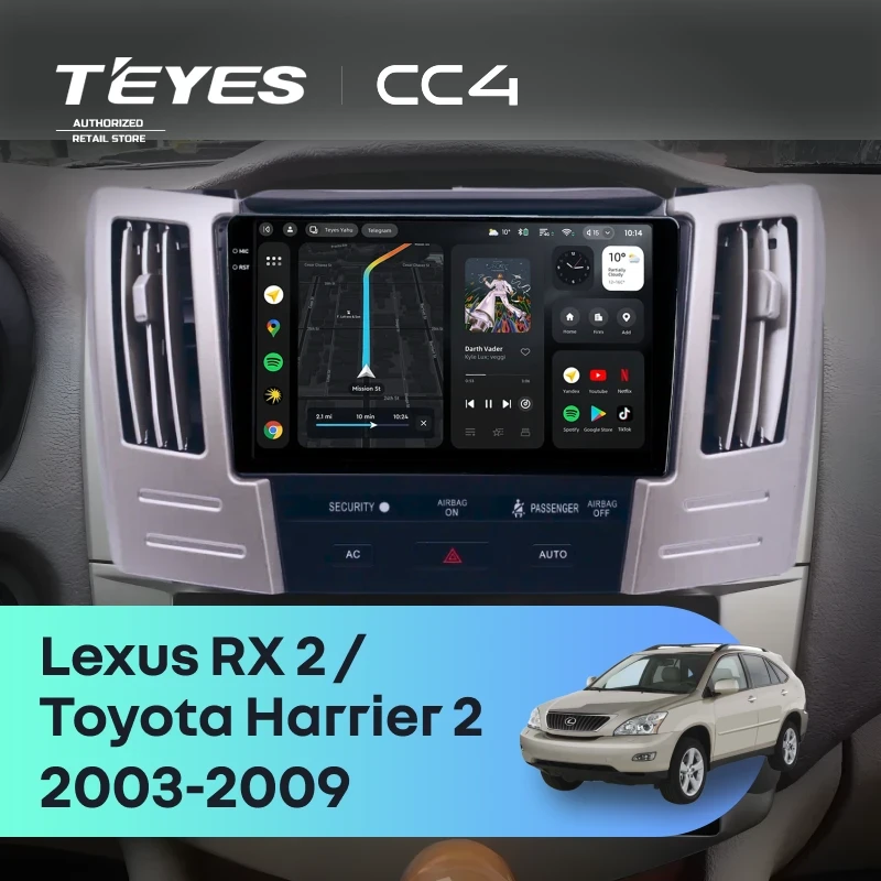 Штатная магнитола Teyes CC4 8/128 Lexus RX 2 (2003-2009) F2