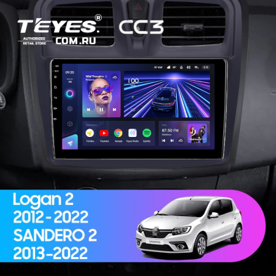 Штатная магнитола Teyes CC3 4/32 Renault Sandero 2 (2013-2022) F1 (10")