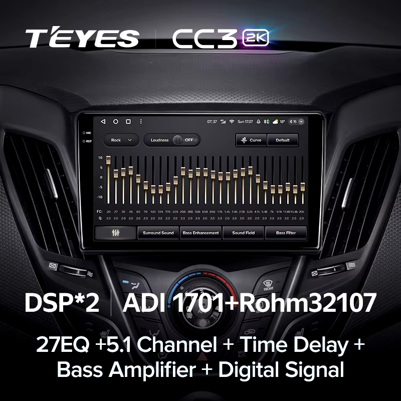 Штатная магнитола Teyes CC3 2K 6/128 Hyundai Veloster FS (2011-2017) Тип-B