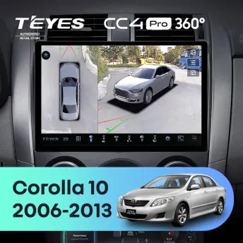 Штатная магнитола Teyes CC4 Pro 360 8/128 Toyota Corolla 10 E140 E150 (2006-2013) Тип-A (11")