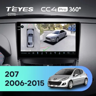 Штатная магнитола Teyes CC4 Pro 360 8/128 Peugeot 207 (2006-2015)