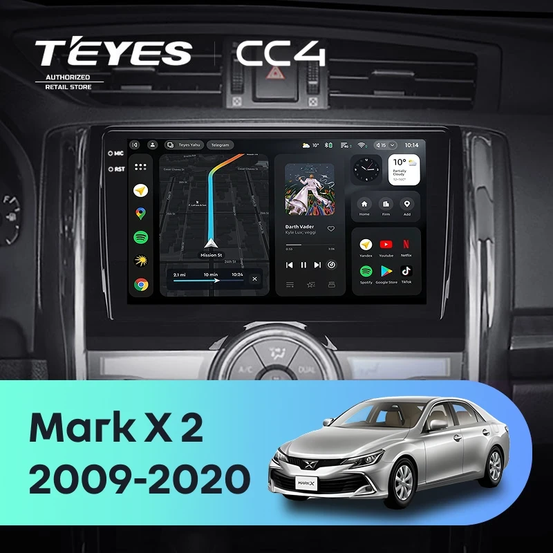 Штатная магнитола Teyes CC4 6/64 Toyota Mark X 2 X130 (2009-2020)