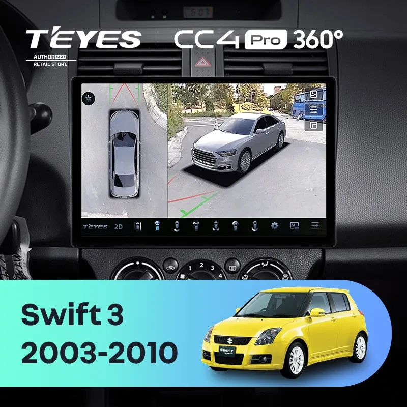 Штатная магнитола Teyes CC4 Pro 360 12/256 Suzuki Swift 3 (2003-2010) (11")