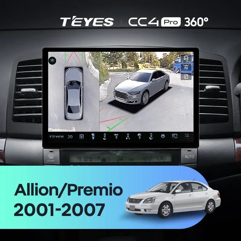 Штатная магнитола Teyes CC4 Pro 360 8/128 Toyota Allion (2001-2007) (13")