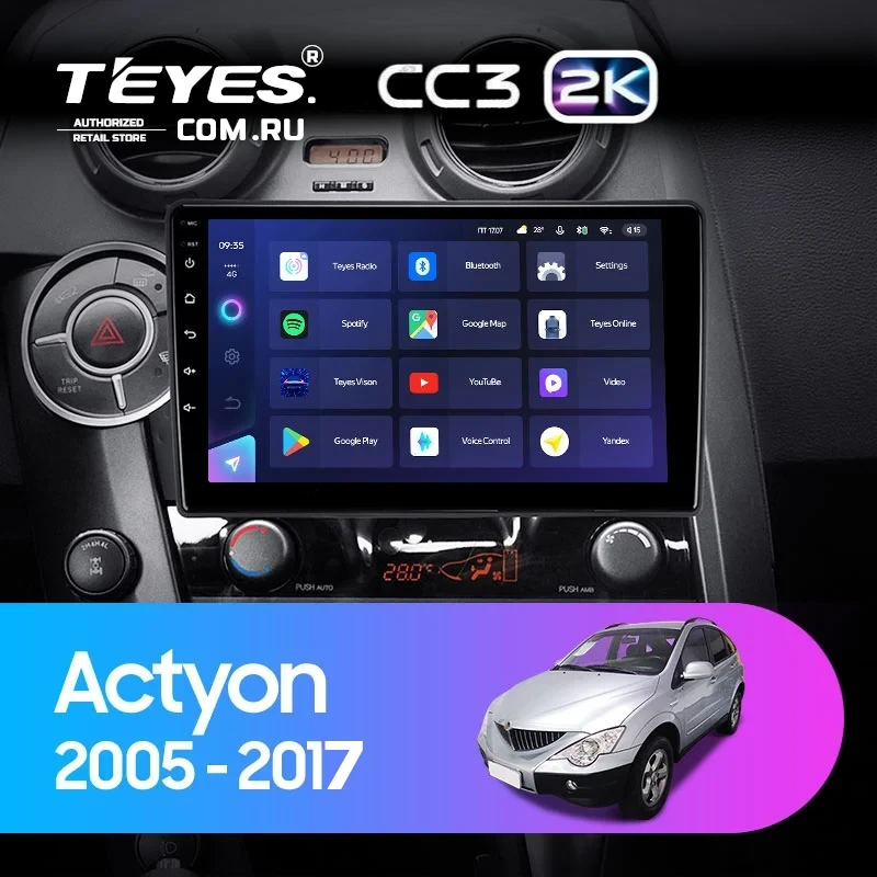 Штатная магнитола Teyes CC3 2K 4/64 SsangYong Actyon Sports (2005-2017)