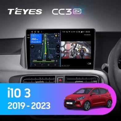 Штатная магнитола Teyes CC3 2K 4/32 Hyundai i10 3 (2019-2023) Правый руль