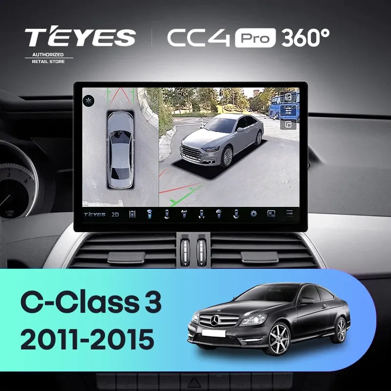 Штатная магнитола Teyes CC4 Pro 360 12/256 Mercedes-Benz C-Class W204 C204 S204 (2011-2015) (11")
