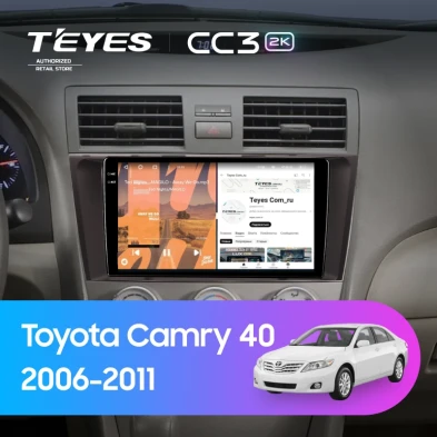 Штатная магнитола Teyes CC3 2K 4/32 Toyota Camry 6 XV 40 (2006-2011) F3 (черная)