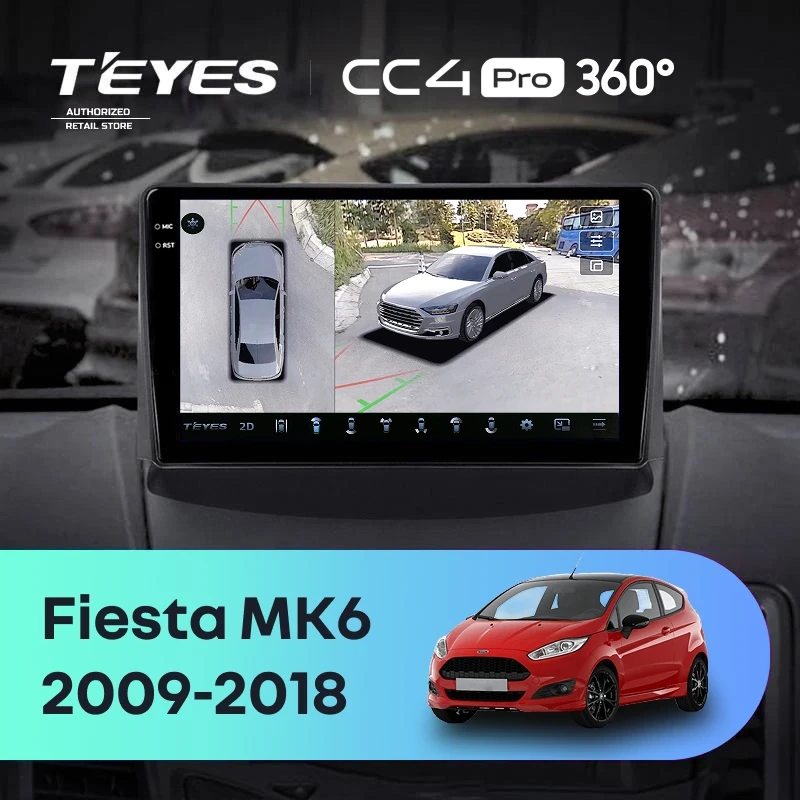 Штатная магнитола Teyes CC4 Pro 360 8/128 Ford Fiesta 6 (2009-2018) F1 Тип-A