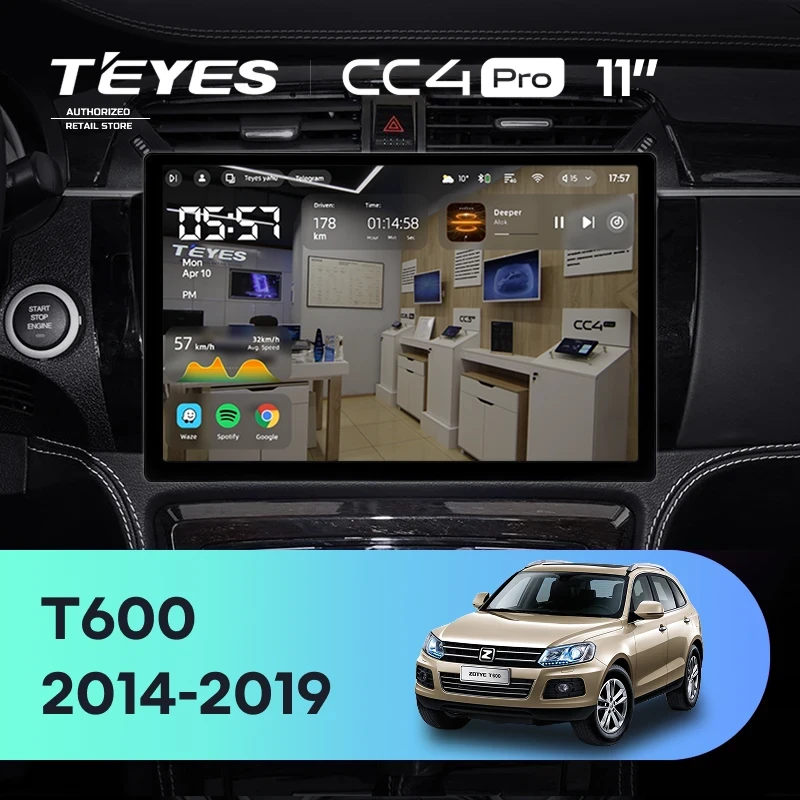 Штатная магнитола Teyes CC4 Pro 8/128 Zotye T600 (2014-2019) (11")