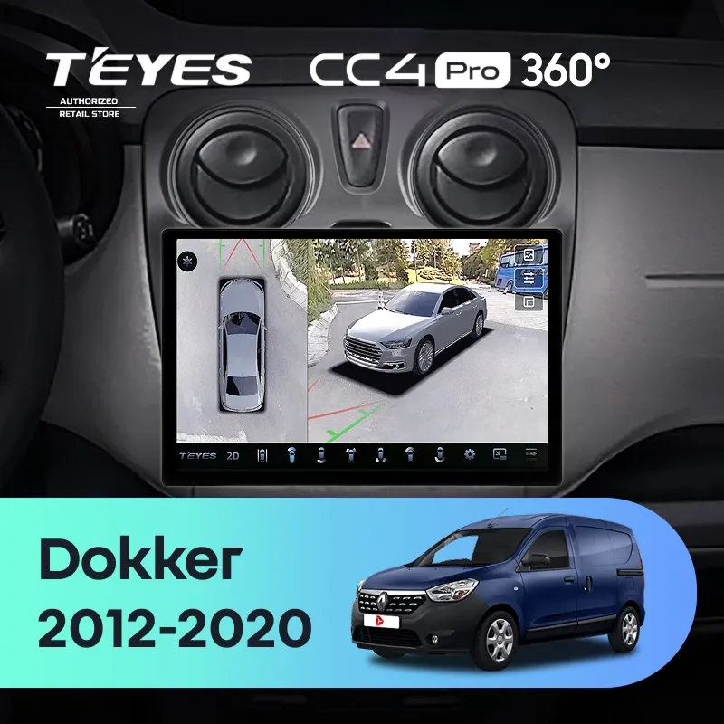 Штатная магнитола Teyes CC4 Pro 360 8/128 Renault Dokker (2012-2020) (11")