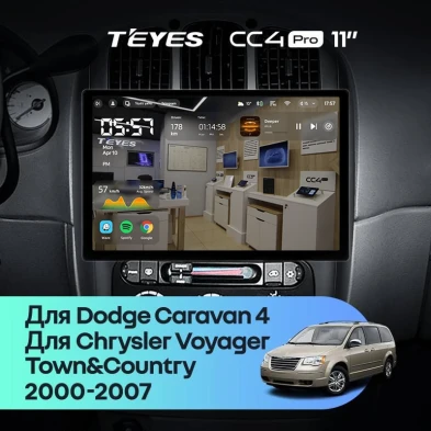 Штатная магнитола Teyes CC4 Pro 8/128 Chrysler Town &amp; Country 4 RS (2000-2007) Тип-A (11")