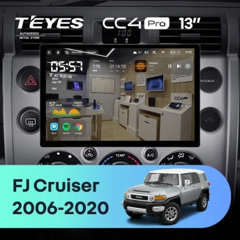 Штатная магнитола Teyes CC4 Pro 8/128 Toyota FJ Cruiser J15 (2006-2020) (13")